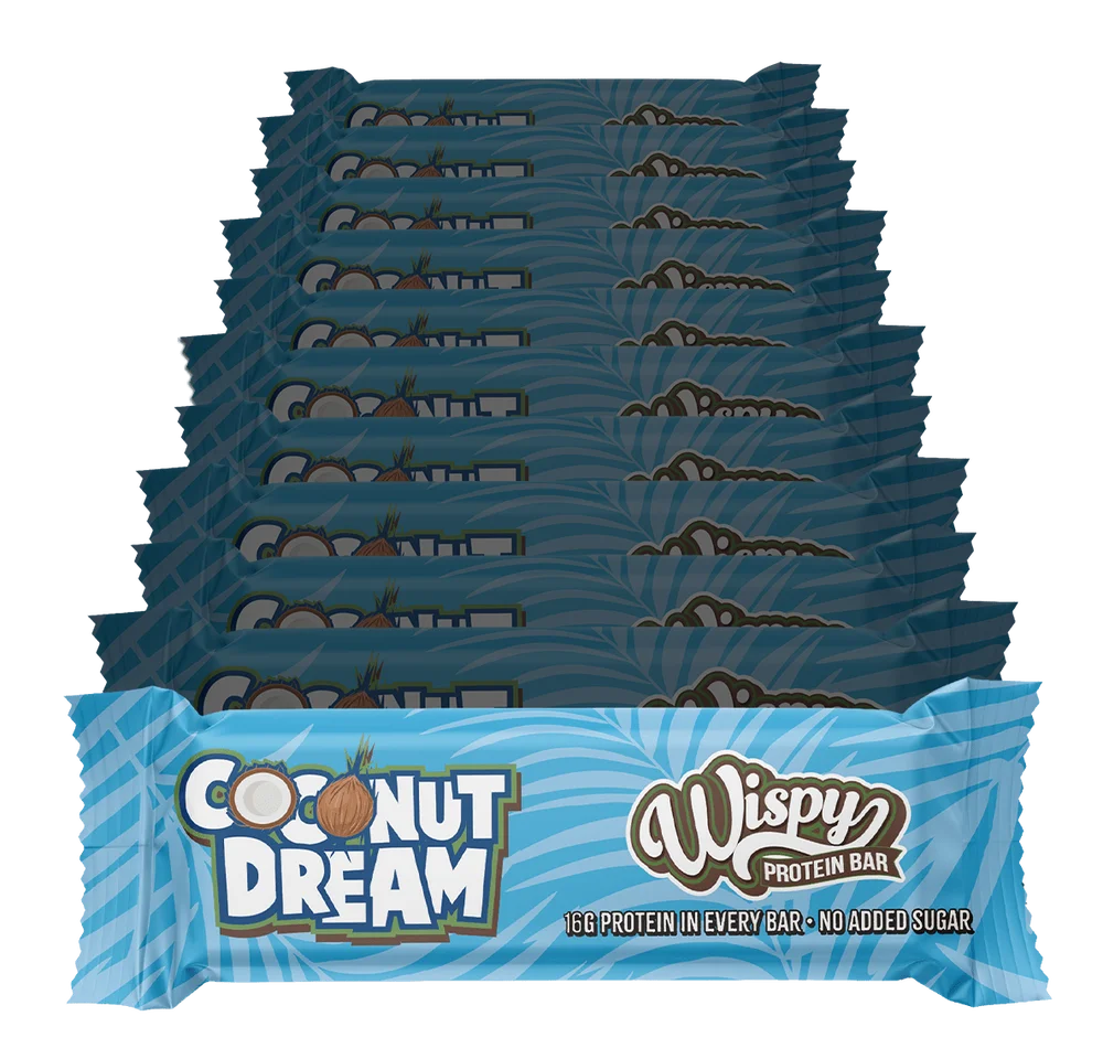 Wispy Proteinbar Coconut Dream – 10 stk. v:4678734 Wispy Proteinbar Coconut Dream – 10 stk. v:4678734