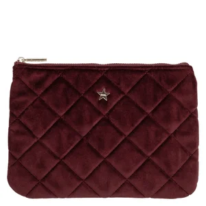 DARK Velvet Quilted Small PouchMaroon v:1032340