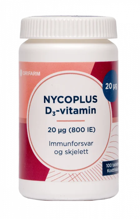 Nycoplus D3-vitamin 20mcg tabletter 100stk v:2458477 Nycoplus D3-vitamin 20mcg tabletter 100stk v:2458477