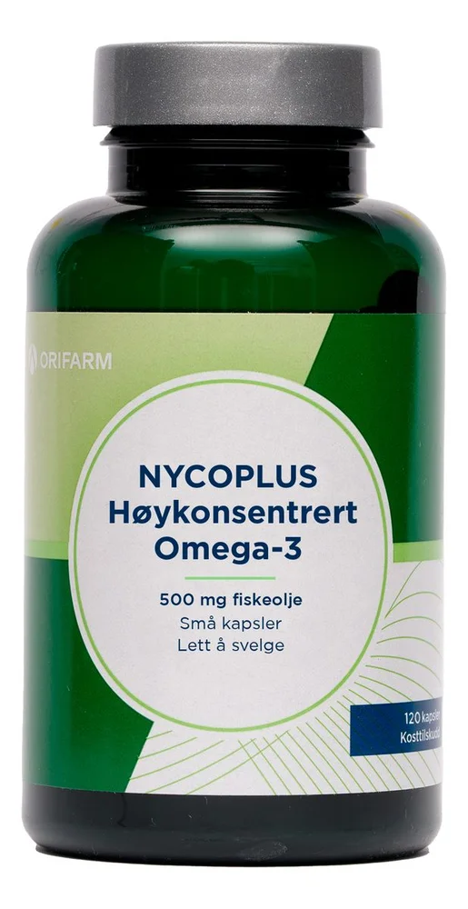 Nycoplus Høykonsentrert Omega-3 500 mg – 120 stk. v:6220219 Nycoplus Høykonsentrert Omega-3 500 mg – 120 stk. v:6220219