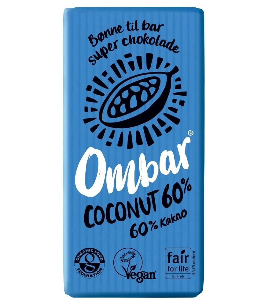 Ombar kokosnøtt bar 60% Ø – 35 g v:8780234