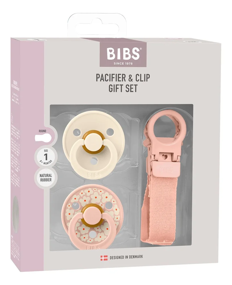 BIBS Pacifier & Clip Gift Set – Blush – 1 sett v:8328996