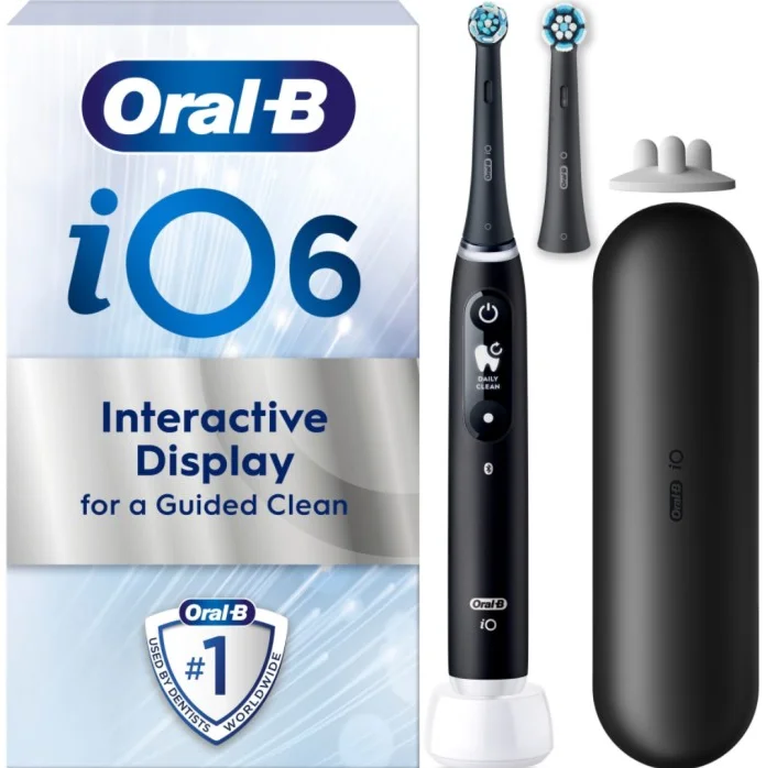 Oral-B iO 6S elektrisk tannbørste svart med ekstra børstehode v:4538451