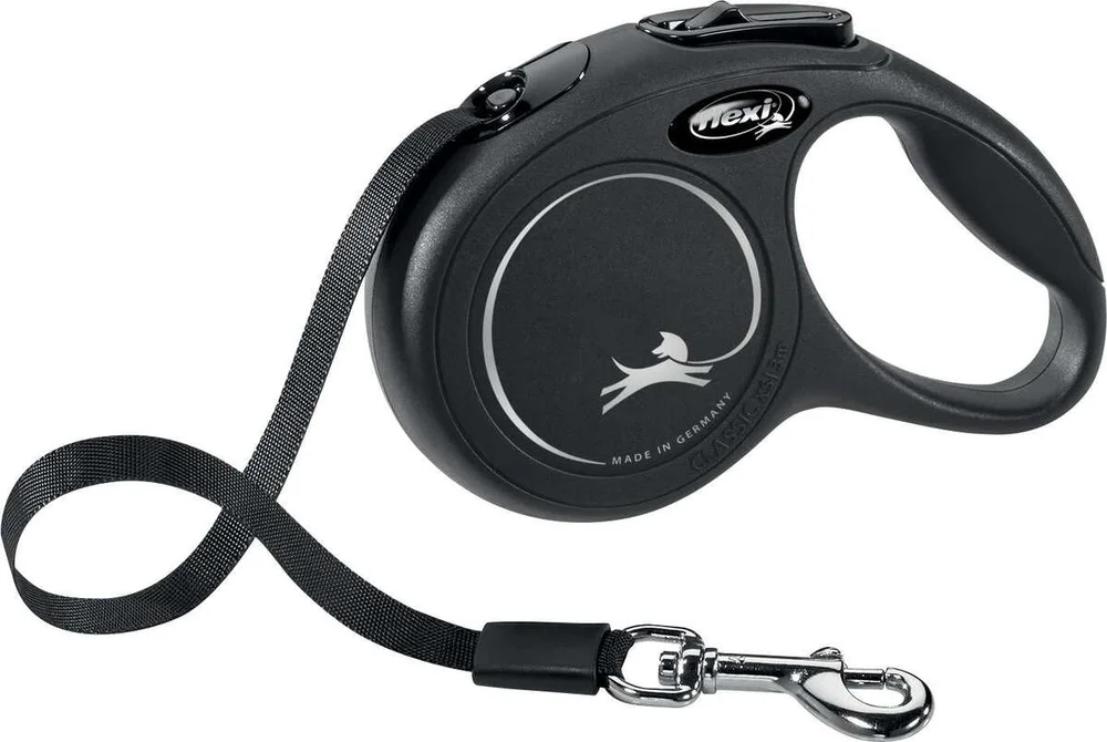 Flexi hundebånd New Classic snor L, 8M, 50KG – sort v:5916116