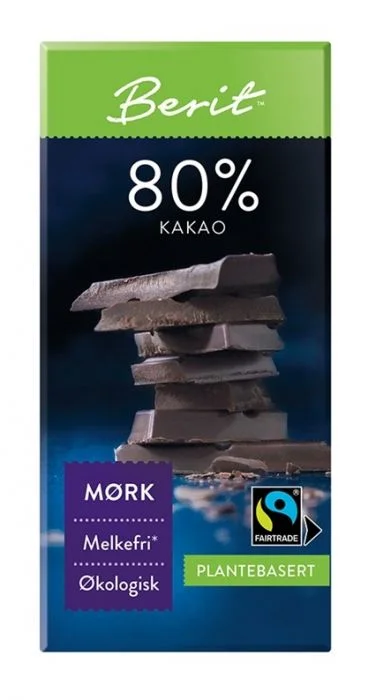 Berit Melkefri Sjokolade 80% Kakao v:9225244