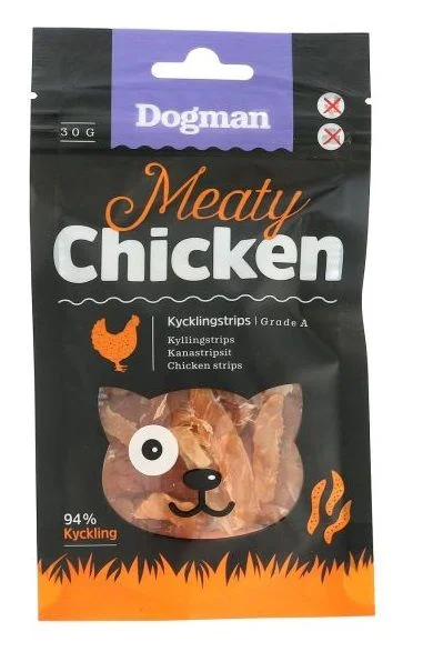 Dogman Strips av kylling 30g v:1007801 Dogman Strips av kylling 30g v:1007801