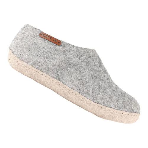 Hjemmesko m. Lærsåle Light Grey | 46 v:5948770