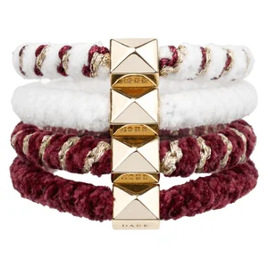 DARK Fluffy Fat Hair Tie W/Gold Bordeaux Mix v:8656984
