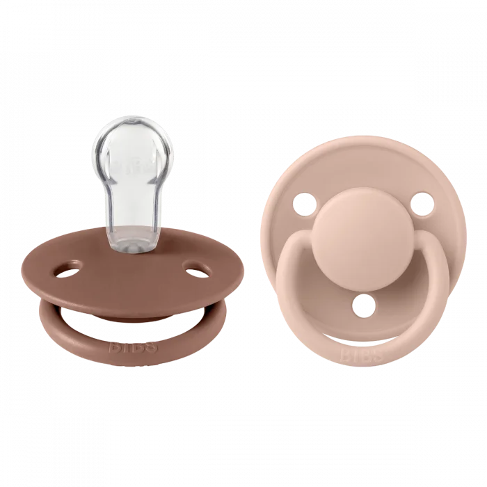 BIBS De Lux smokk silikon woodchuck/blush one size 2 stk v:9773725