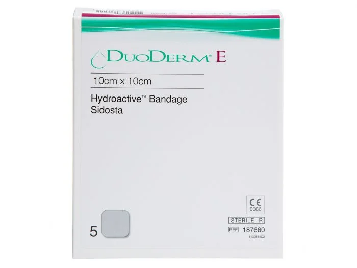 Duoderm E hydrokolloid bandasje 10×10 cm 5 stk v:4379384 Duoderm E hydrokolloid bandasje 10×10 cm 5 stk v:4379384
