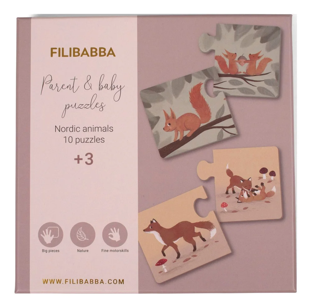 Filibabba Foreldre og barn puslespill – Nordiske dyr – 1 stk. v:5035026