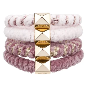 DARKFluffy Fat Hair Tie W/Gold Pale Rose Mix v:9573308 DARKFluffy Fat Hair Tie W/Gold Pale Rose Mix v:9573308