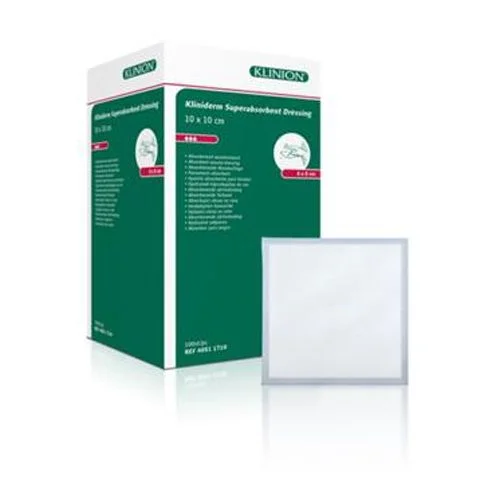 Kliniderm Superabsorberende bandasje (u) 10x10cm – 100 stk v:8735777 Kliniderm Superabsorberende bandasje (u) 10x10cm – 100 stk v:8735777