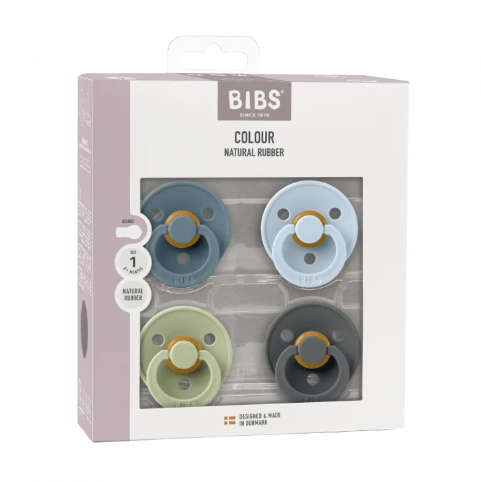 BIBS smokk Colour lateks Size 1 Petrol/Sage/Baby Blue/Iron 4 stk v:2678401