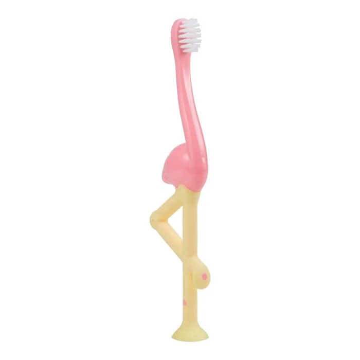 Dr. Brown’s tannbørste flamingo rosa og gul 1 stk v:7978027