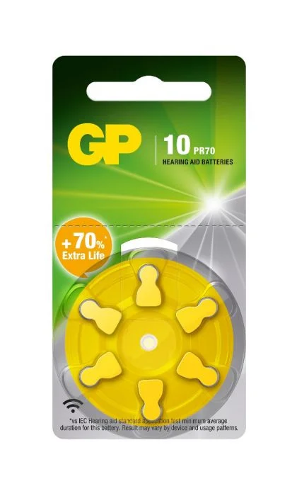 GP høreapparatbatteri ZA10/PR70 6-pack v:5994010 GP høreapparatbatteri ZA10/PR70 6-pack v:5994010