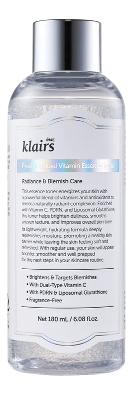 Klairs Freshly Juiced Vitamin Essence Toner – 180 ml. v:3841208 Klairs Freshly Juiced Vitamin Essence Toner – 180 ml. v:3841208